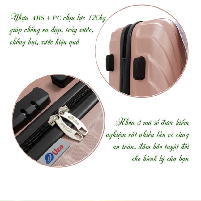 [SBAESTORE] Vali kéo du lịch MS 203 ABS cao cấp chống bể vỡ bảo hành 5 năm
